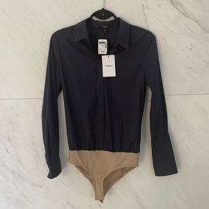 NWT Theory classic fitted shirt with body suit